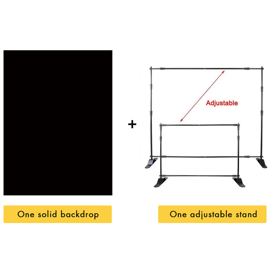 Fox Solid Black Vinyl Backdrop++Equipment Framework Telescopic Stand Adjustable Photographic Backdrop Display Stand