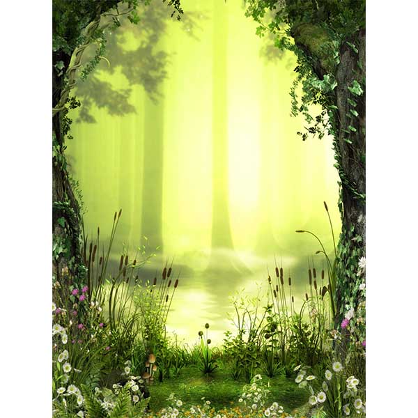 Fox Rolled Spring Green Jungle Vinyl Photography Backdrop - Foxbackdrop