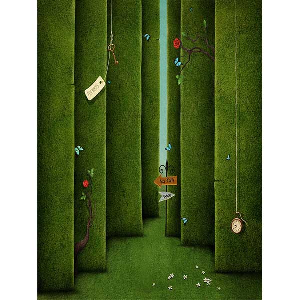 Fox Rolled Green Wall Spring 3D Vinyl Photo Backdrop - Foxbackdrop