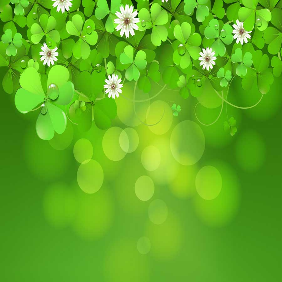 Fox Rolled St. Patrick's Day Green Leaves Vinyl Backdrop - Foxbackdrop