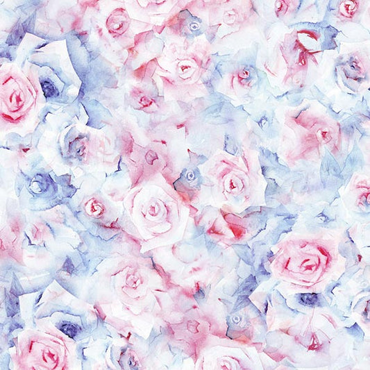 Fox Rolled Blue Pink Flowers Vinyl Spring Photo Backdrop - Foxbackdrop