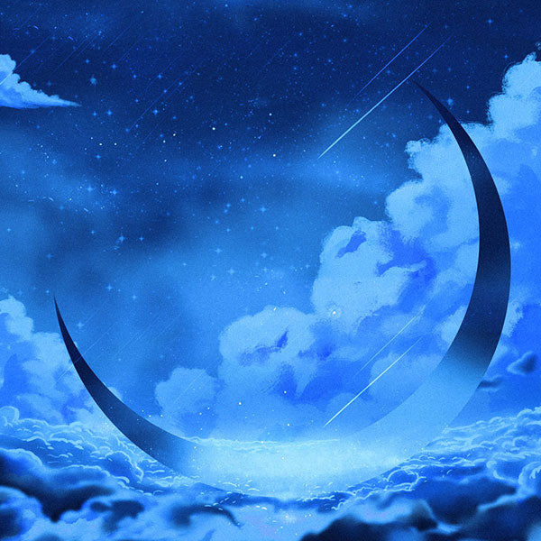 Fox Rolled Vinyl Blue Sky Moon Photography Backdrop - Foxbackdrop