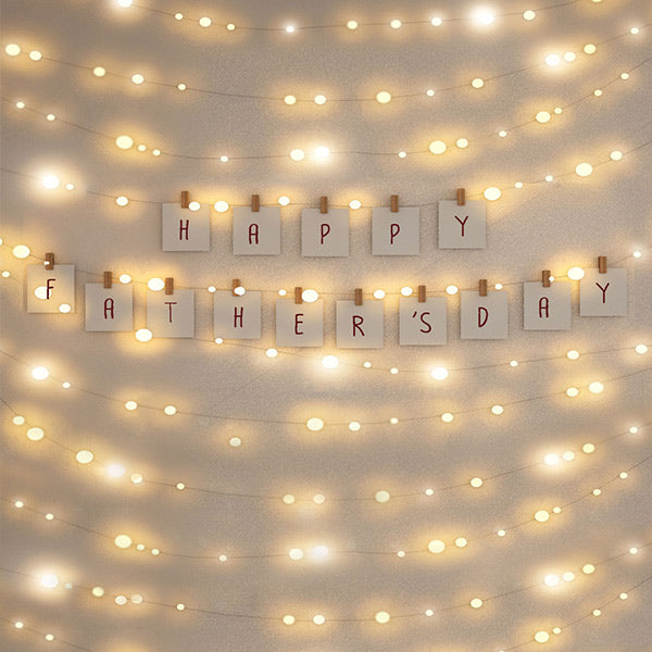 Fox Rolled Vinyl Shiny Lights Happy Father's Day Backdrop - Foxbackdrop