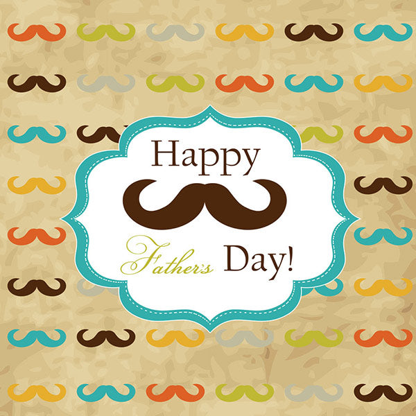 Fox Rolled Vinyl Beard Happy Father's Day Photography Backdrop - Foxbackdrop