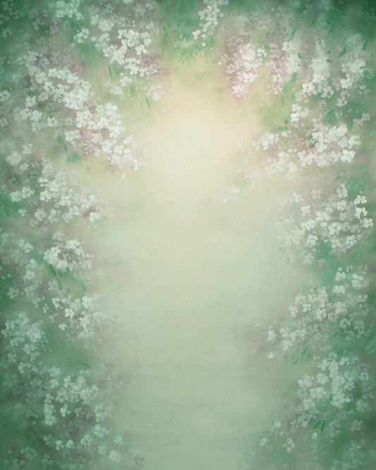 Fox Rolled Little White Flowers Dreamy Vinyl Backdrop - Foxbackdrop