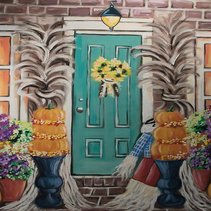 Fox Vinyl Children Backdrop for Front Door Photography - Foxbackdrop