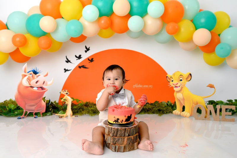 Fox Animals Ballon Garland Birthday Vinyl/Fabric Backdrop Designed by Claudia Uribe