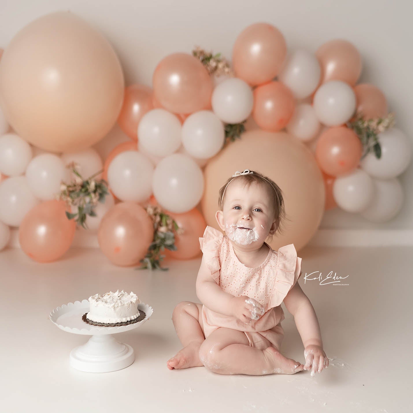 Fox Vinyl Girl's Birthday Backdrop With Balloons Design by Kali - Foxbackdrop