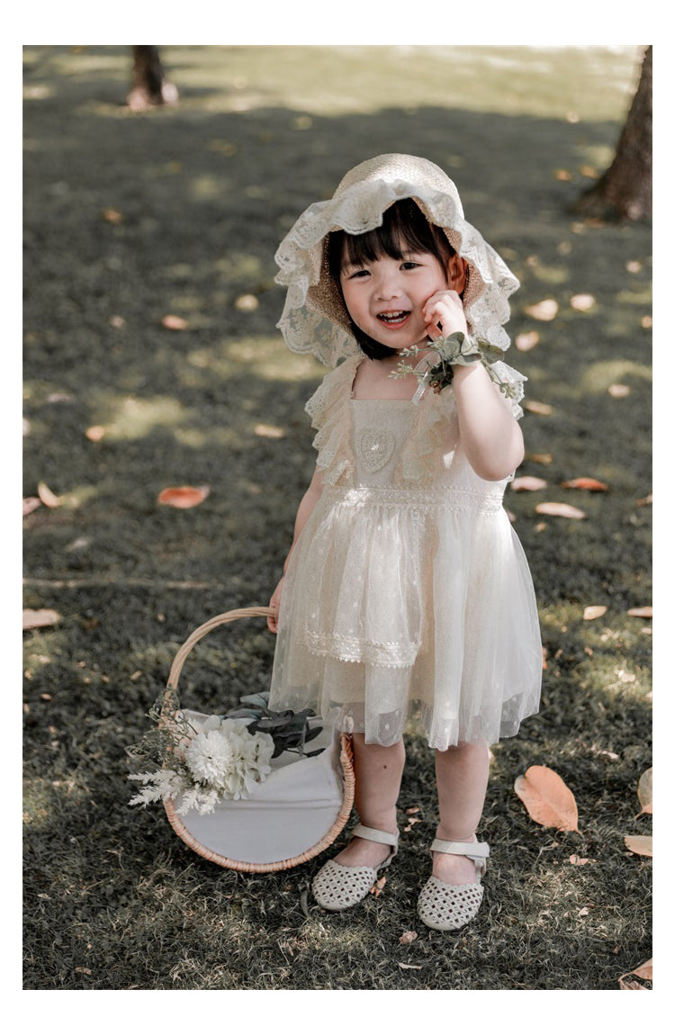 Fox Girls Summer Baby Sweet Polka Dot Skirt Bow Mesh Princess Dress
