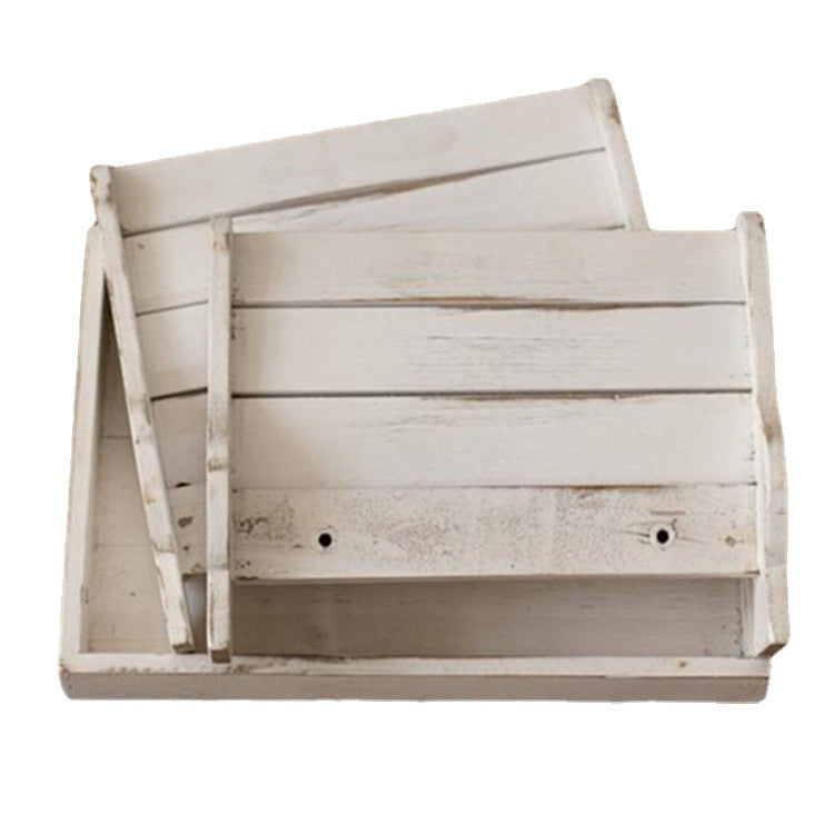 Fox Newborn Photography Props Small Bed Wooden Retro Old Style