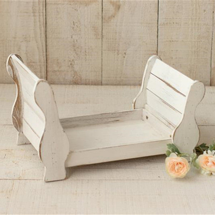 Fox Newborn Photography Props Small Bed Wooden Retro Old Style