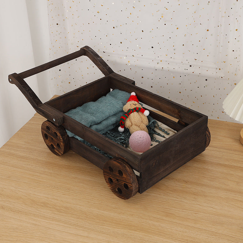 Fox Newborn Photography Props Small Wooden Bed