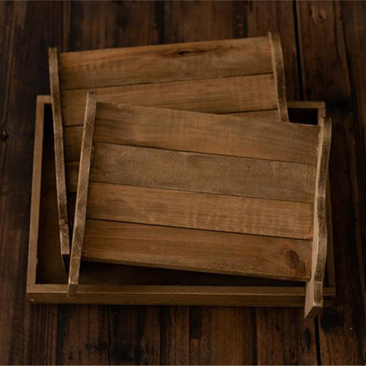 Fox Newborn Photography Props Small Bed Wooden Retro Old Style