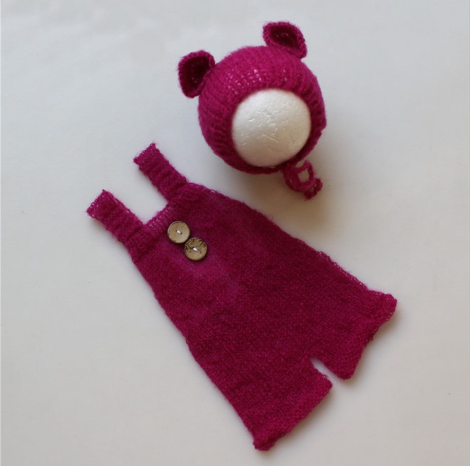 Fox 2 pcs/set Newborn Knitting Bonnet with Outfit for Photoshoot - Foxbackdrop