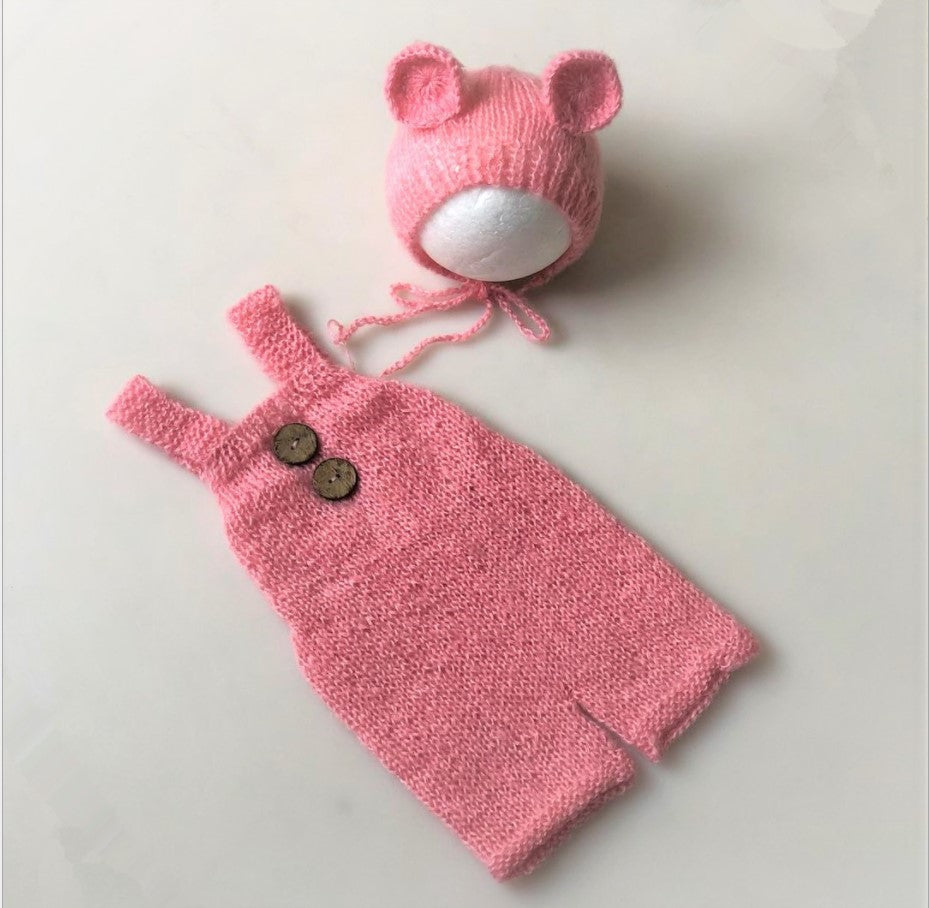 Fox 2 pcs/set Newborn Knitting Bonnet with Outfit for Photoshoot - Foxbackdrop