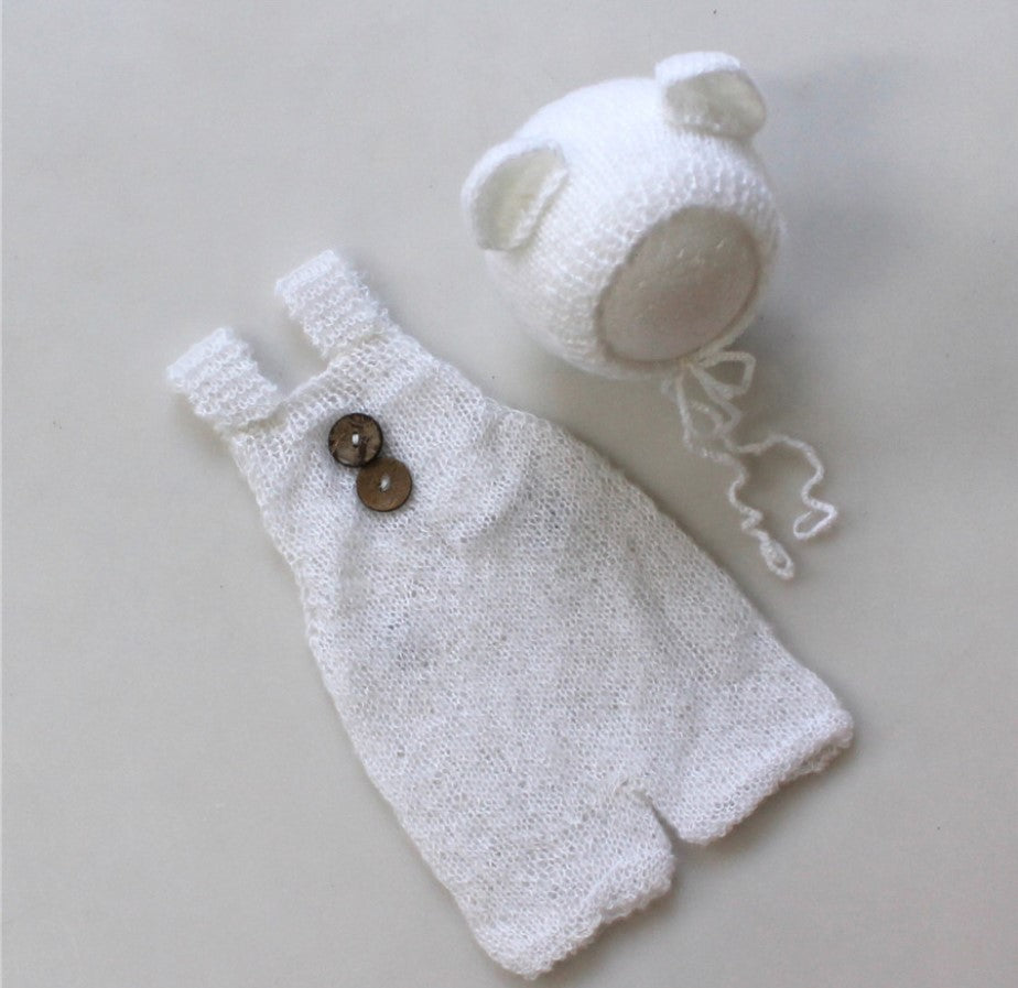 Fox 2 pcs/set Newborn Knitting Bonnet with Outfit for Photoshoot - Foxbackdrop