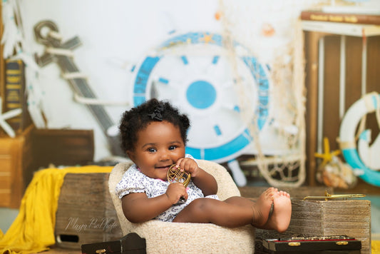 Fox Vinyl Rolled Children Birthday Voyage Backdrop Designed by Jia Chan - Foxbackdrop