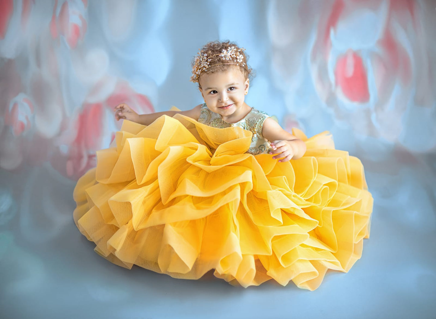 Fox Rolled Vintage Printed Flowers Vinyl Photo Backdrop - Foxbackdrop