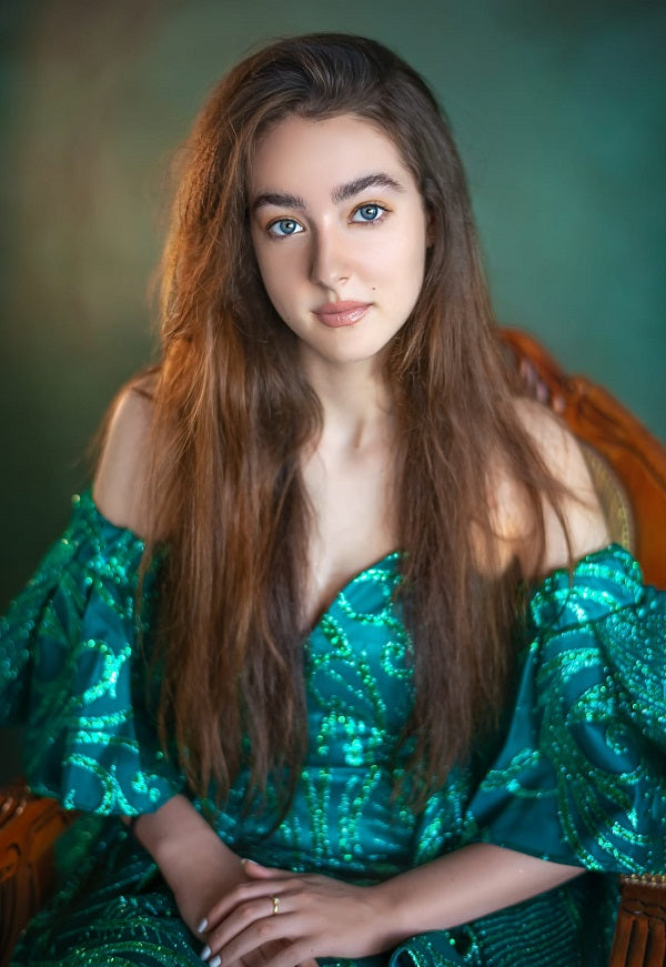 Fox Vinyl Abstract Green Portrait Backdrop