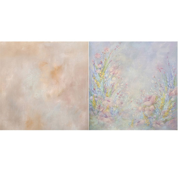 Fox Abstract Orange/Floral Double-sided Nano 2 in 1 Photography Backdrop - Foxbackdrop