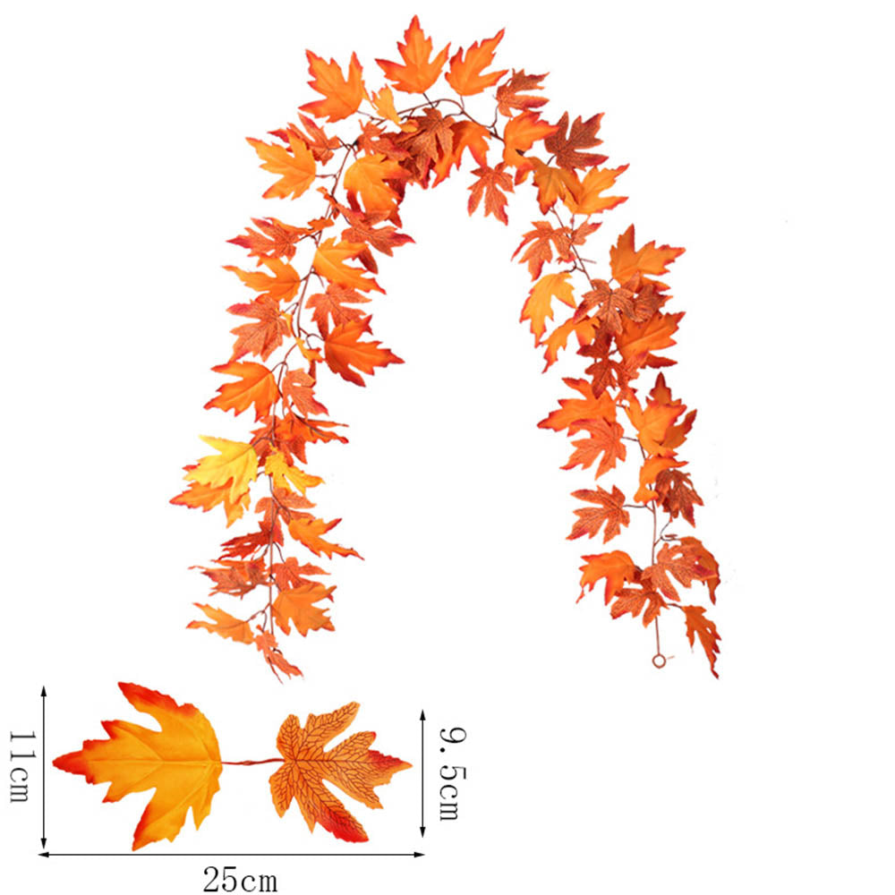 Fox Simulation Rattan Halloween Party Scene Decoration Maple Leaf Rattan