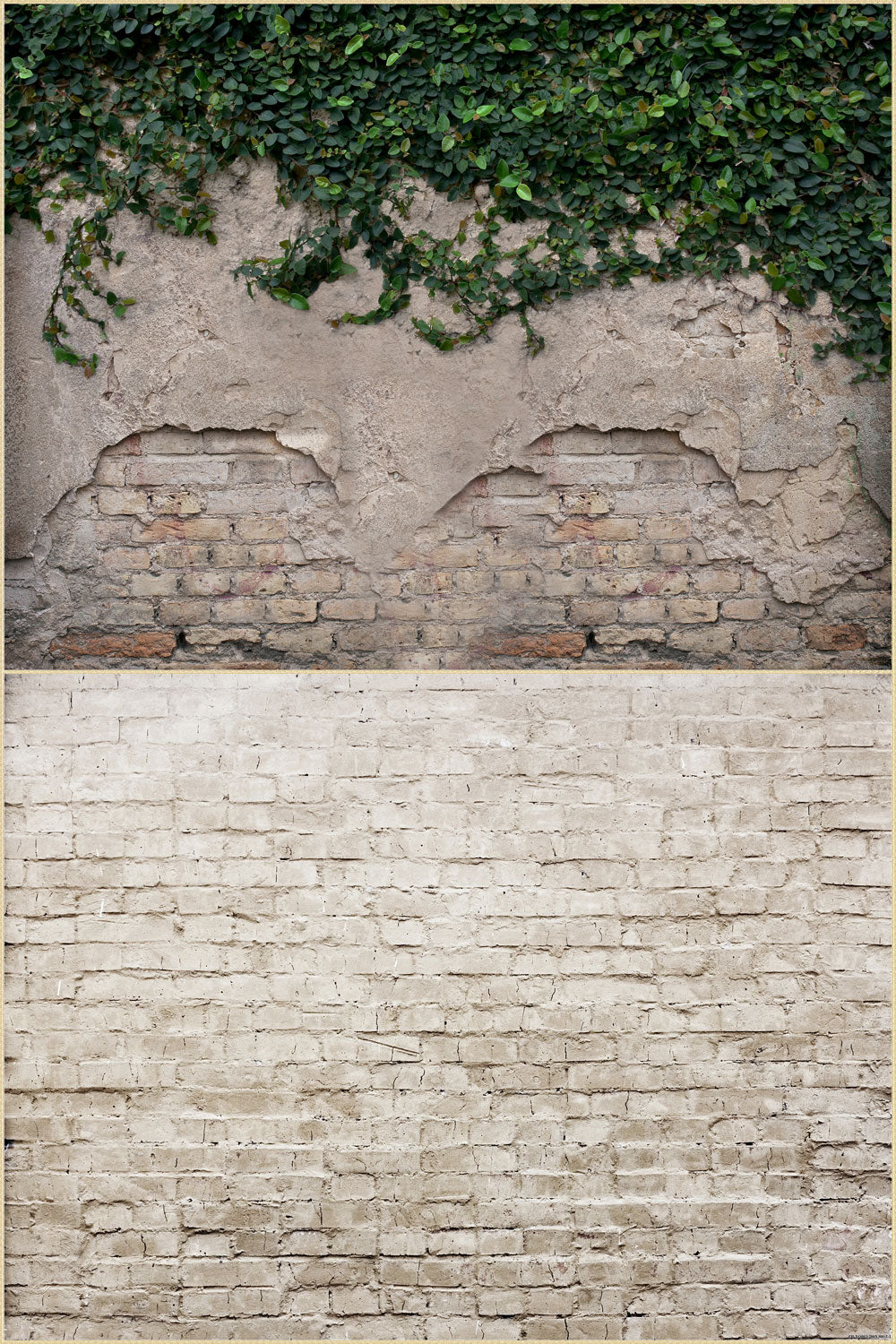 Fox 6.5x10ft Vinyl Brick Wall with Brick Floor Drops Mat Photo Backdrop - Foxbackdrop