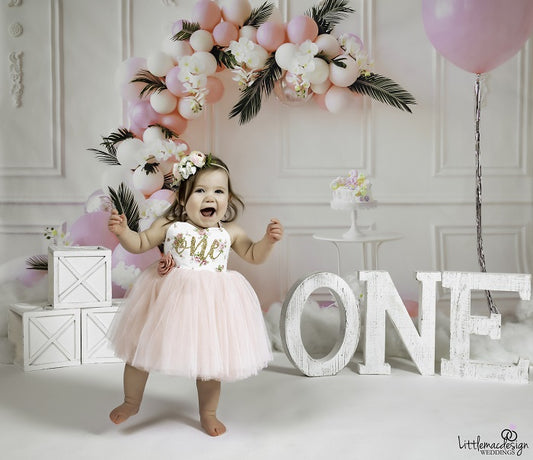 Fox Pink Balloons Children Birthday Vinyl Backdrop