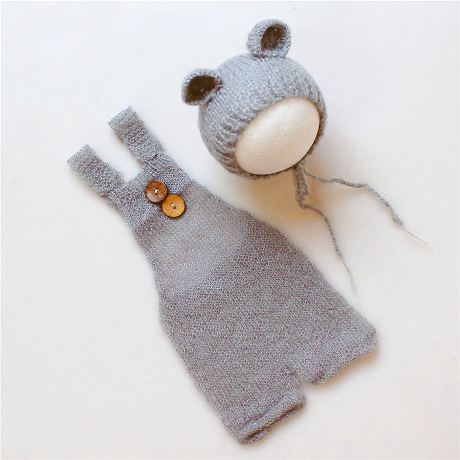 Fox 2 pcs/set Newborn Knitting Bonnet with Outfit for Photoshoot