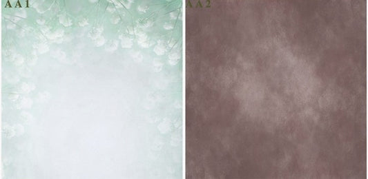 Fox Abstract Red Bean/Green Flower Double-sided Nano 2 in 1 Backdrop - Foxbackdrop