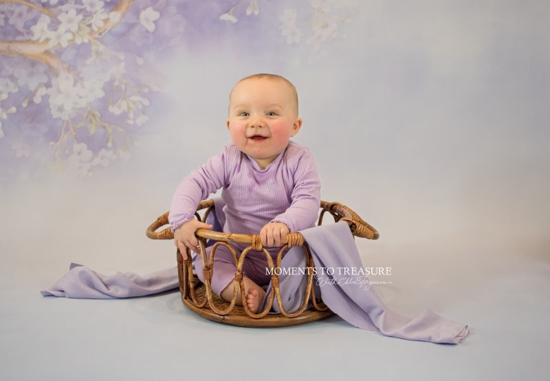 Fox Lilac Floral Vinyl Photography Backdrop