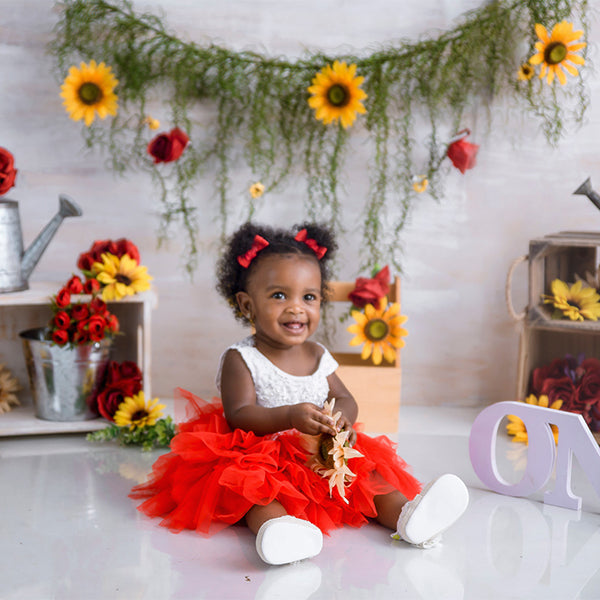 Fox Sunflowers Children Vinyl Photo Backdrop Design By Neiva - Foxbackdrop