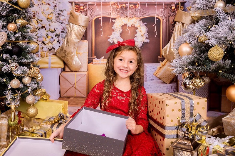 Fox Golden Decoration Christmas Vinyl Photos Backdrop