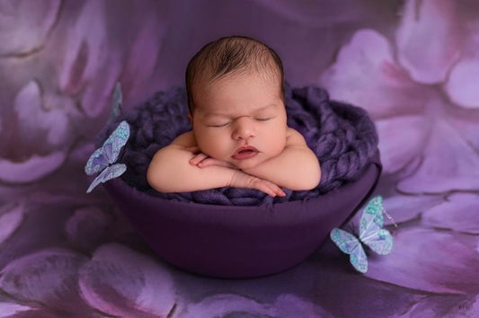 Fox Vinyl Purple Flowers Backdrop for Photography