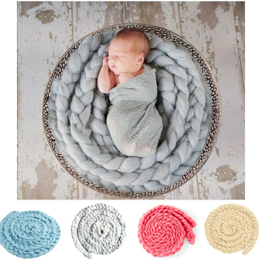 Fox Newborn Weave Braid Wool Wrap Baby Photography Props