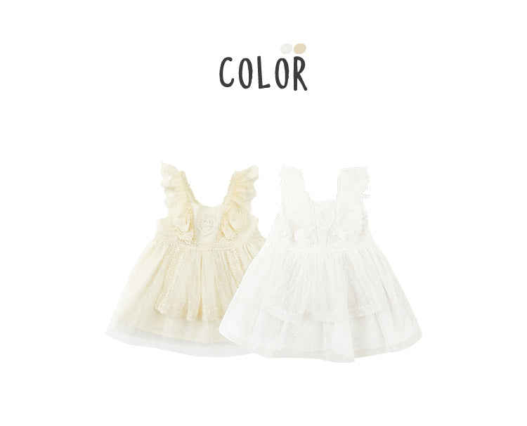 Fox Girls Summer Baby Sweet Polka Dot Skirt Bow Mesh Princess Dress