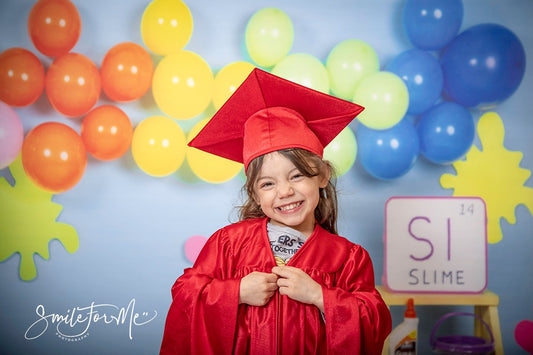 Fox Back To School Vinyl Cake Smash Backdrop with Balloons Designed By Blanca Perez