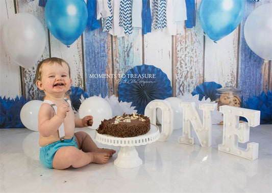 Fox Boy's Birthday Cookies Cake Smash Vinyl Backdrop Designed By Jacky Rose Photography