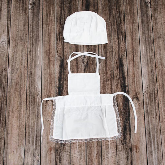 Fox White Kids Kitchen Cook Outfit Clothes Photo Prop for Photoshoot
