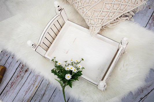 Fox Wooden Bed for Newborn Baby Photo Prop