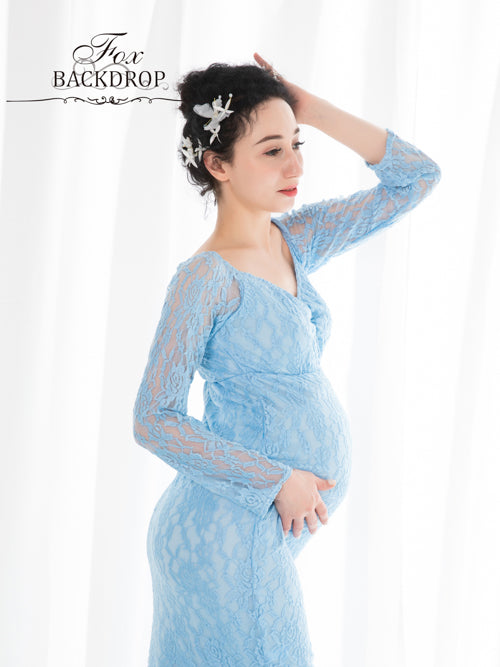 Buy Sale Fox Sexy Mermaid Long Blue Lace Mermaid Maternity Dress Foxbackdrop Buy Sale Fox Sexy Mermaid Long Blue Lace Mermaid Maternity Dress Foxbackdrop
