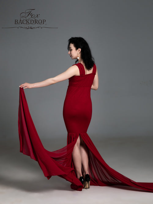 Fox Off the Shoulder Mermaid Long Maternity Dress for Photoshoot - Foxbackdrop