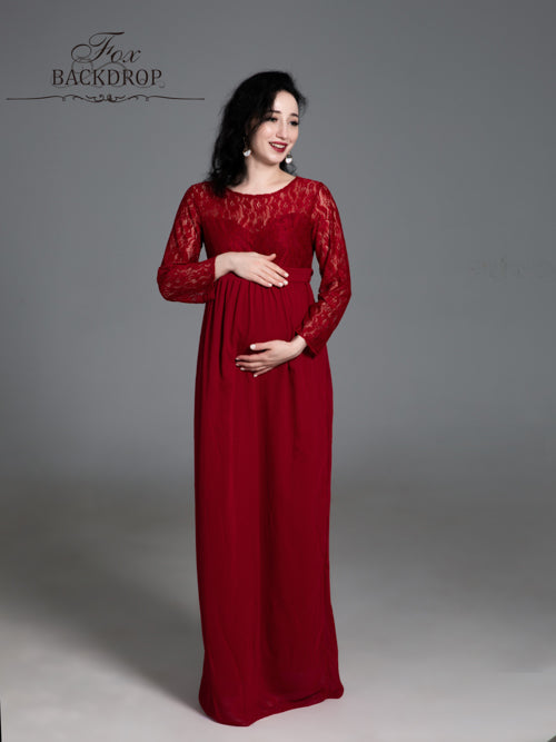 Fox Long Chiffon Woman Maternity Dress for Photography - Foxbackdrop