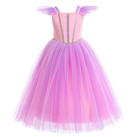 Fox Children's Clothing New Rapunzel Dress Girls Lavender Dress Halloween Costumes