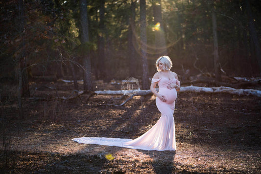 Fox Off the Shoulder Mermaid Long Maternity Dress for Photoshoot