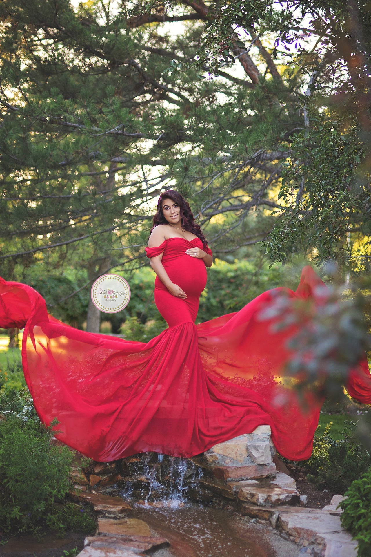 Fox Off the Shoulder Mermaid Long Maternity Dress for Photoshoot