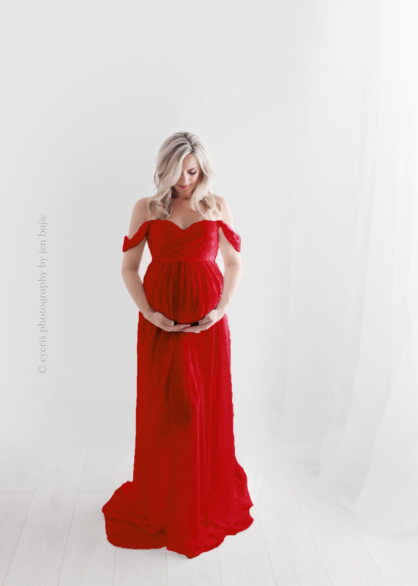 Fox Sexy A Line Chiffon Long Maternity Dress for Photoshoot