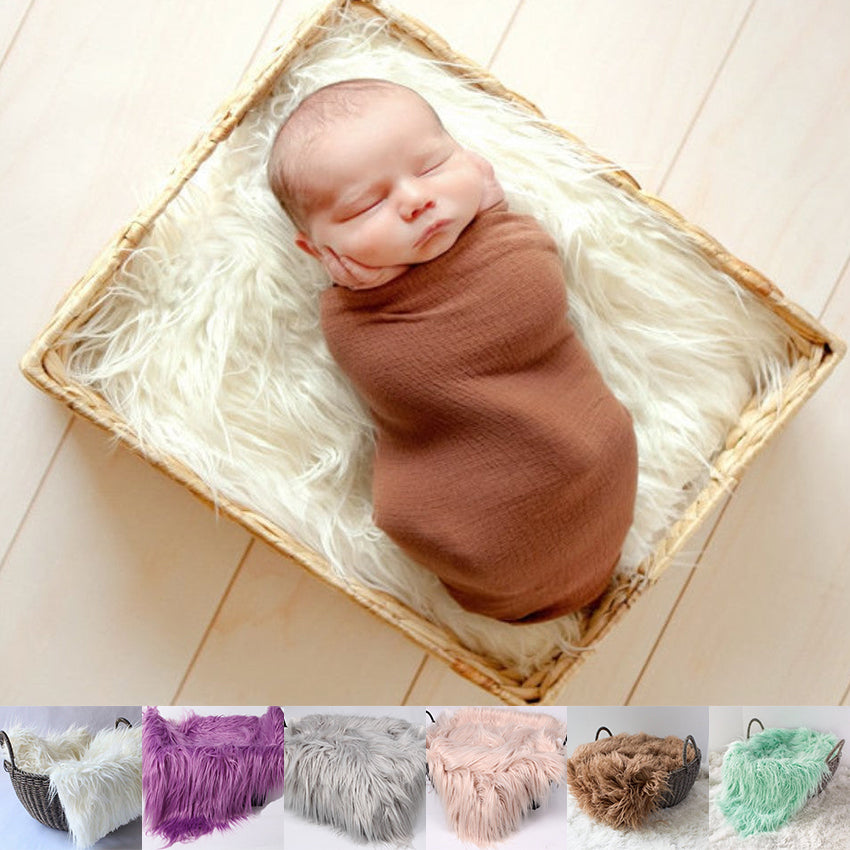 Fox 39''x31'' Children photography Fur rugs props for newborn Blankets
