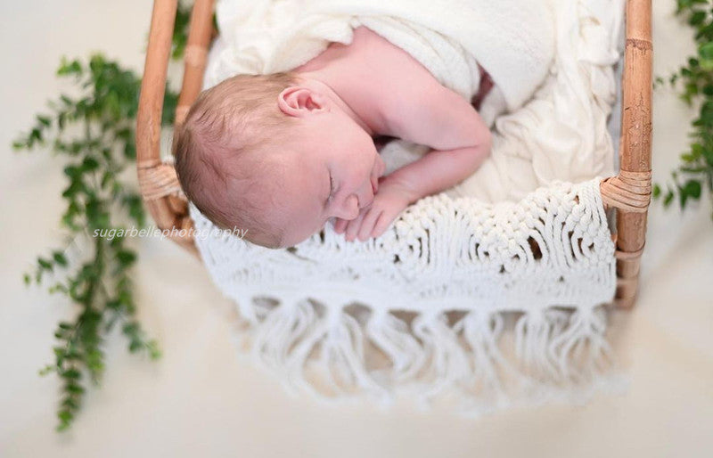 Fox 65x35cm Boho Layer Khaki White Newborn Baby Studio Props - Foxbackdrop