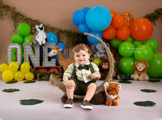 Fox Safari Animals Birthday Vinyl Backdrop Designed By Blanca Perez