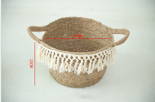 Fox Boho Natural Baskets for Newborn Photo Props - Foxbackdrop